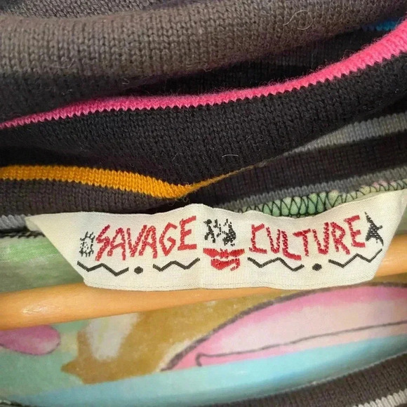 Savage Culture Womens Patchwork Cowl Neck Dress Size XL Pockets Art To Wear - Picture 11 of 14